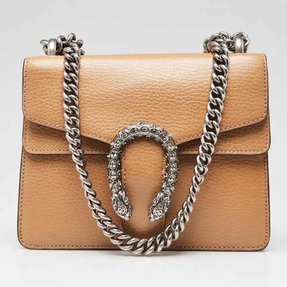 Gucci Beige Leather Mini Dionysus Shoulder Bag - Picture 1 of 10